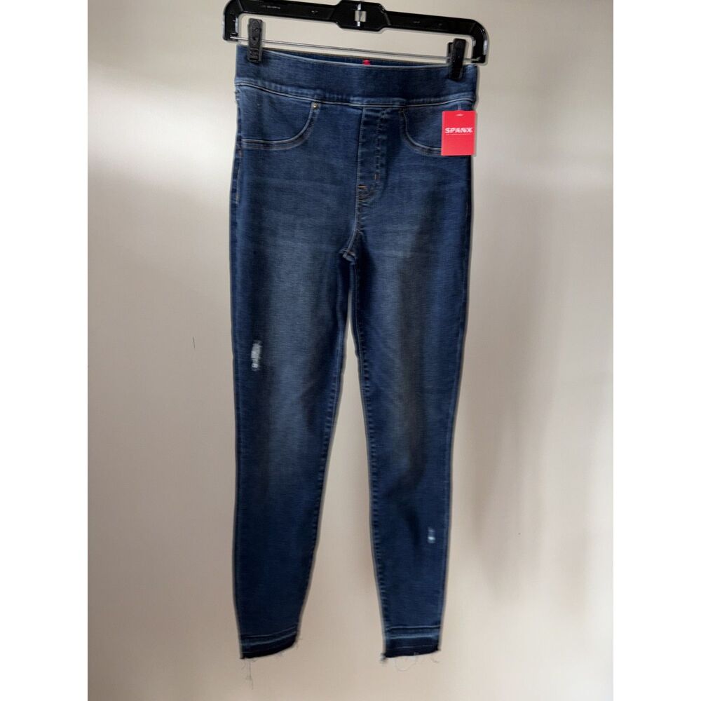 SPANX Distressed high-waisted Pull-On Denim Leggings / Jeggings — NWT Size Small